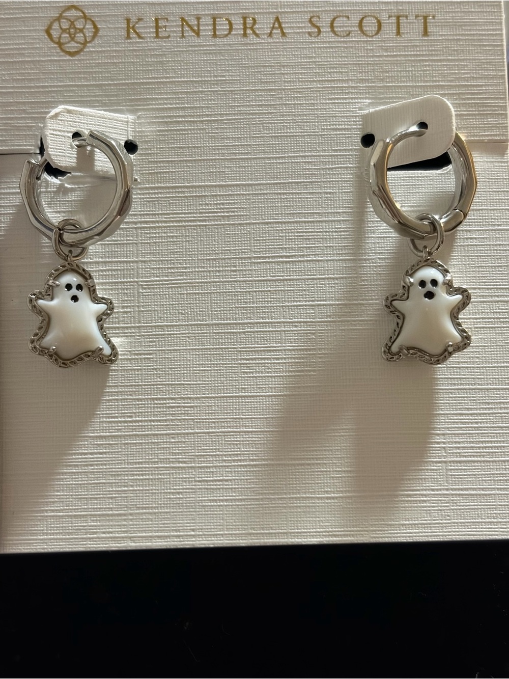 Kendra Scott Silver Ghost Charm Necklace and Hoop Earrings - Silver - Picture 3 of 4